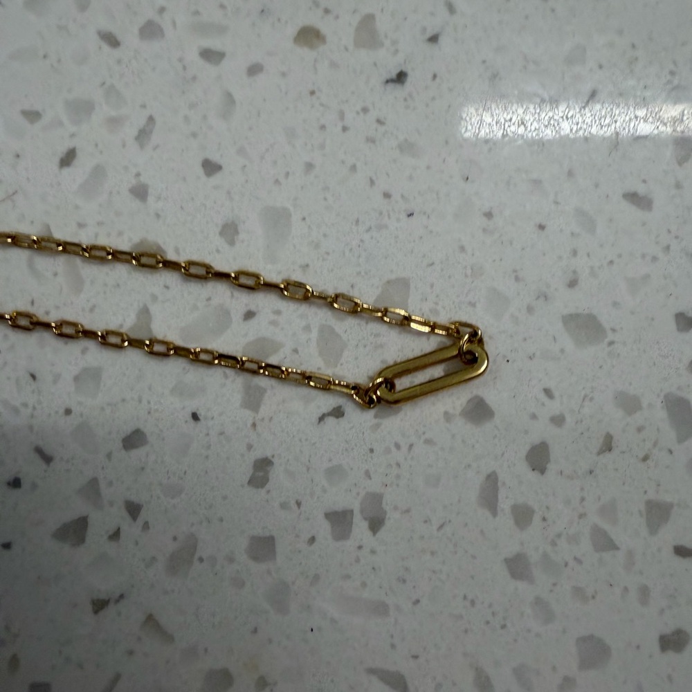 Gold Paperclip Chain Necklace Minimalist Necklace - Picture 2 of 3